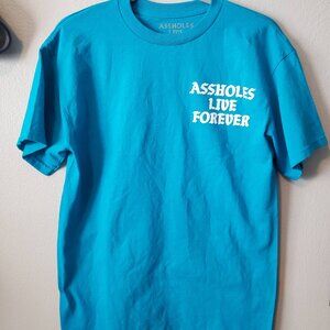 New, without tag, Sky Blue Assholes Live Forever Medium Unisex T-shirt